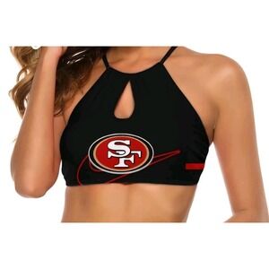 San Francisco 49ers Bikini Top, Black Size Medium